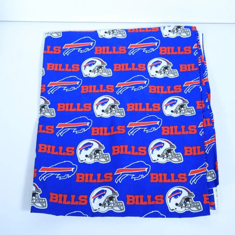 BUFFALO BILLS NFL DESIGN 100% COTTON 58x67 PIECE BLUE BRAND NEW